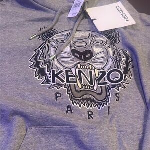Kenzo Gray Hoodie with Tiger Motif